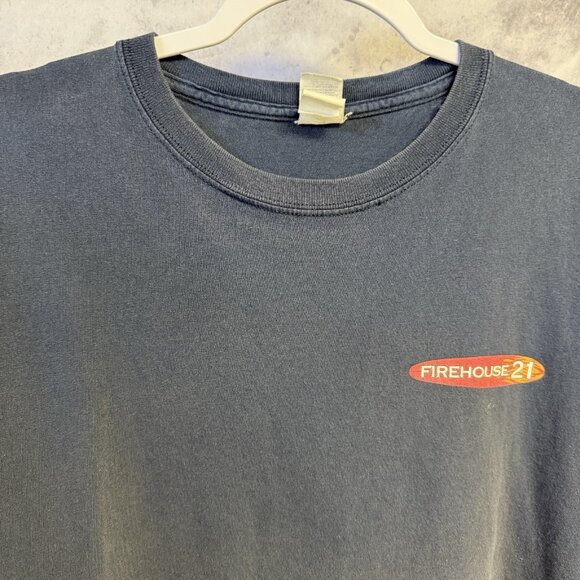 VTG Pacific Beach Fire Station T Shirt Mens XXL 26x26.5 Blue Short Sleeve Surf - Picture 4 of 14